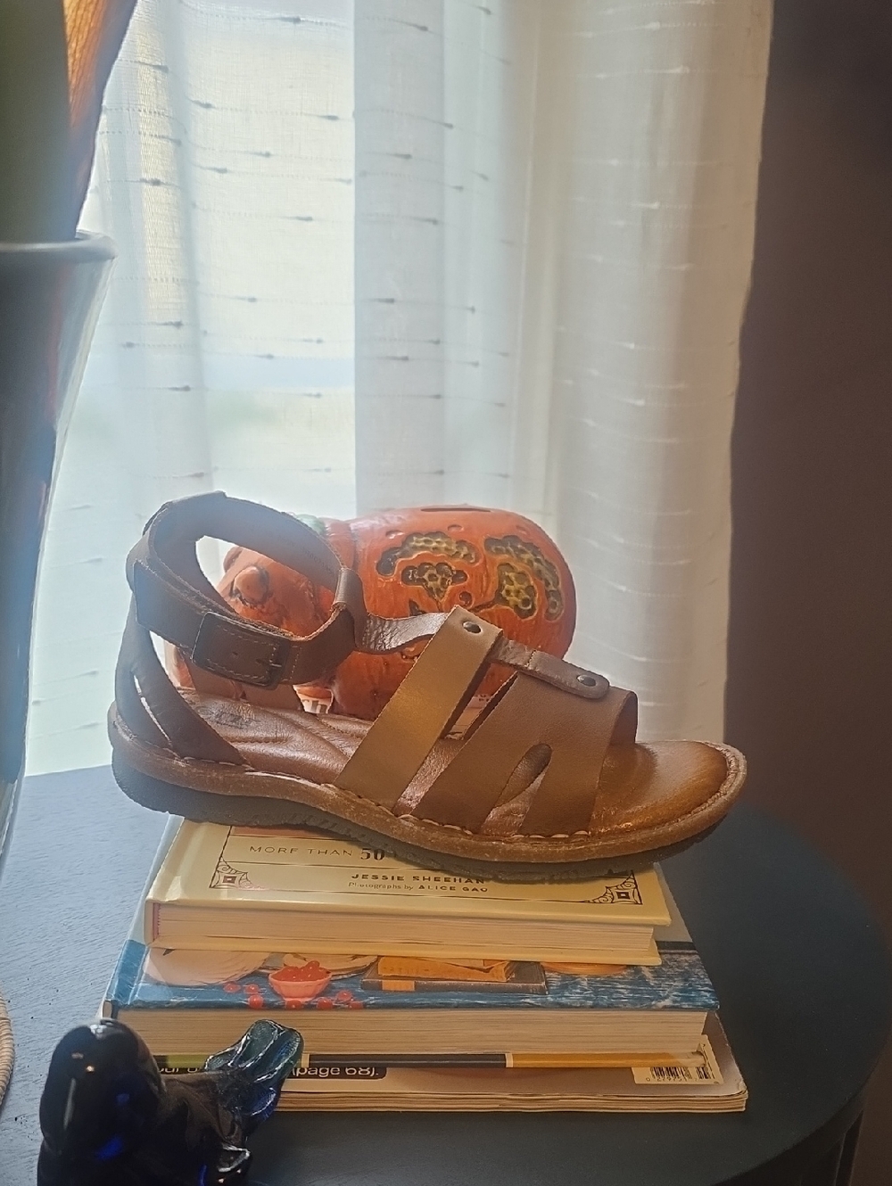 Born Women's Tan Leather Strappy Ankle Sandal